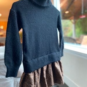 Kids Leopard Print Sweater Dress (S)